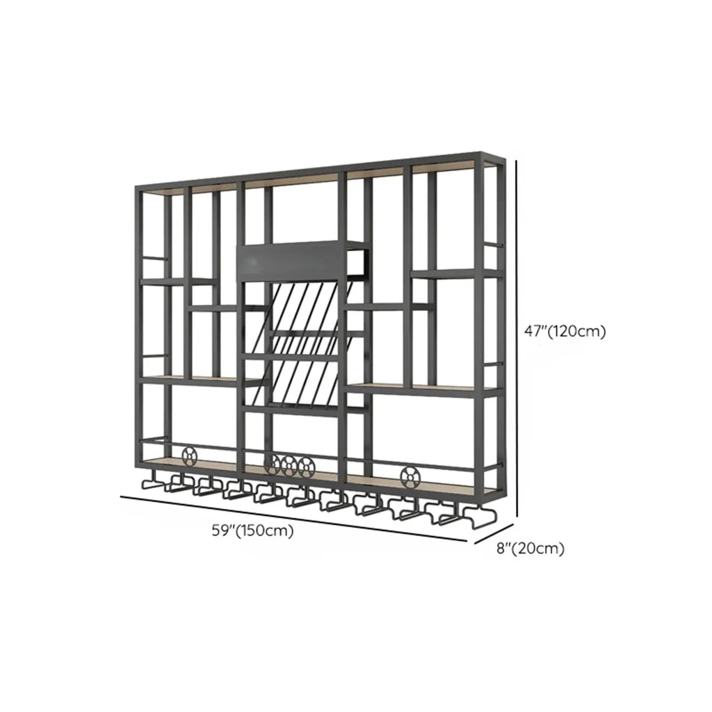 Présentoir à vin mural en métal de style industriel