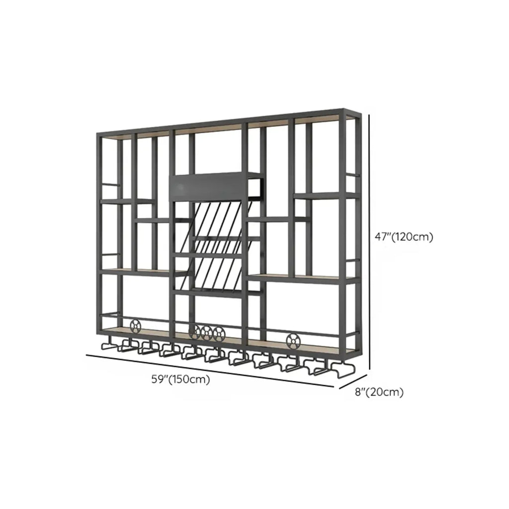 Présentoir à vin mural en métal de style industriel
