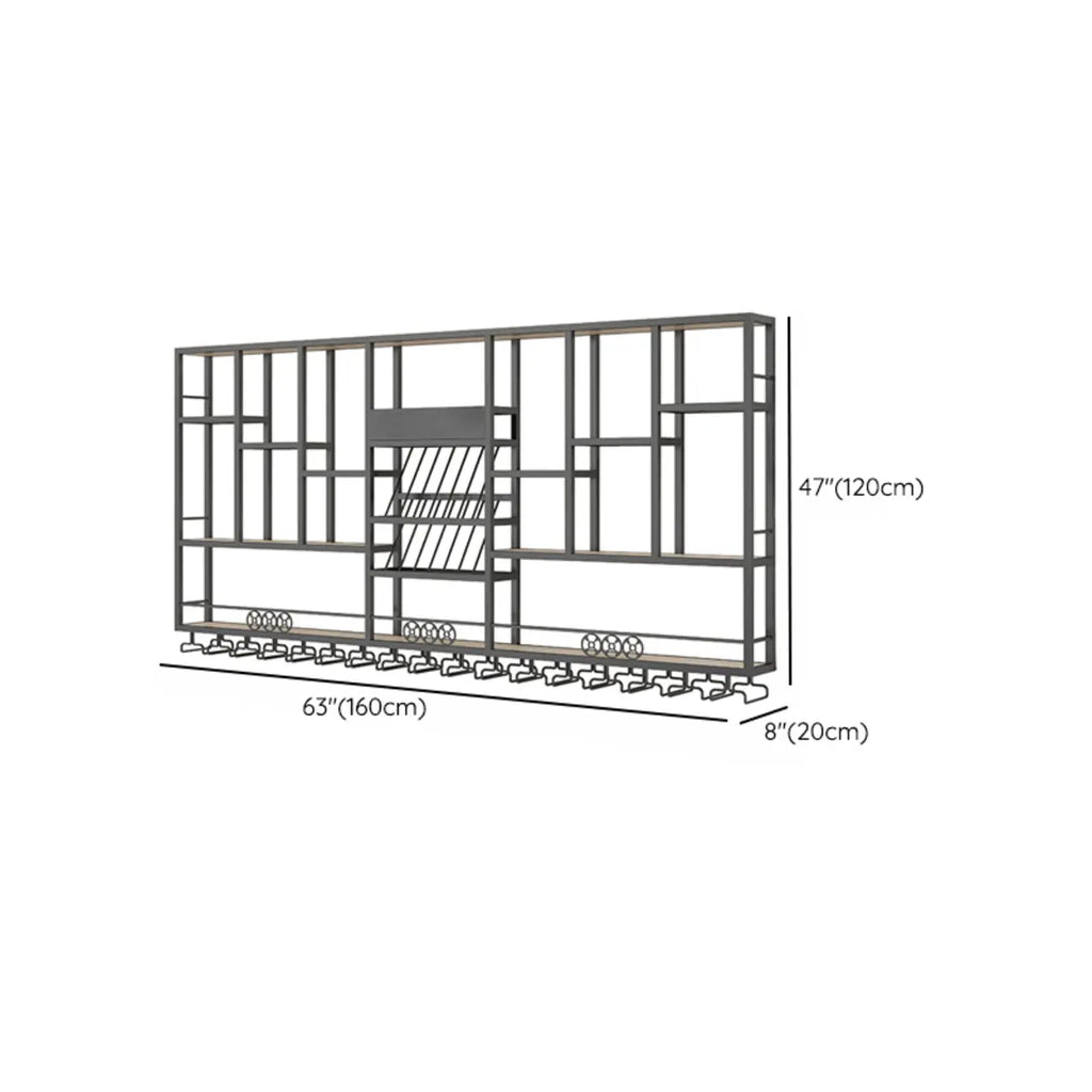 Présentoir à vin mural en métal de style industriel