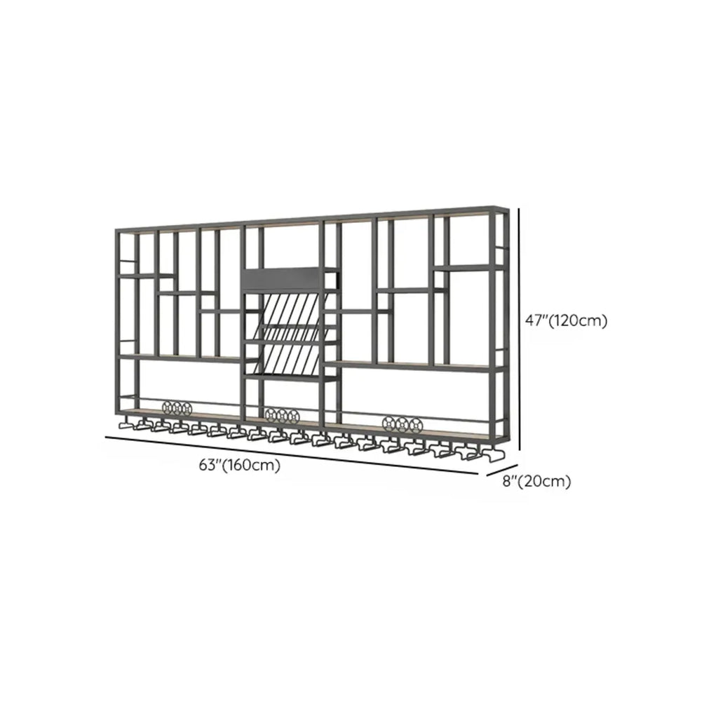 Présentoir à vin mural en métal de style industriel