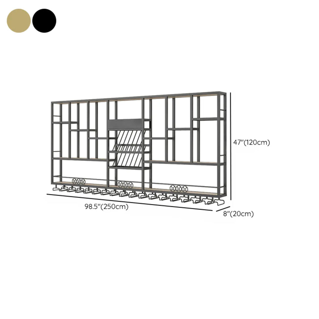 Présentoir à vin mural en métal de style industriel