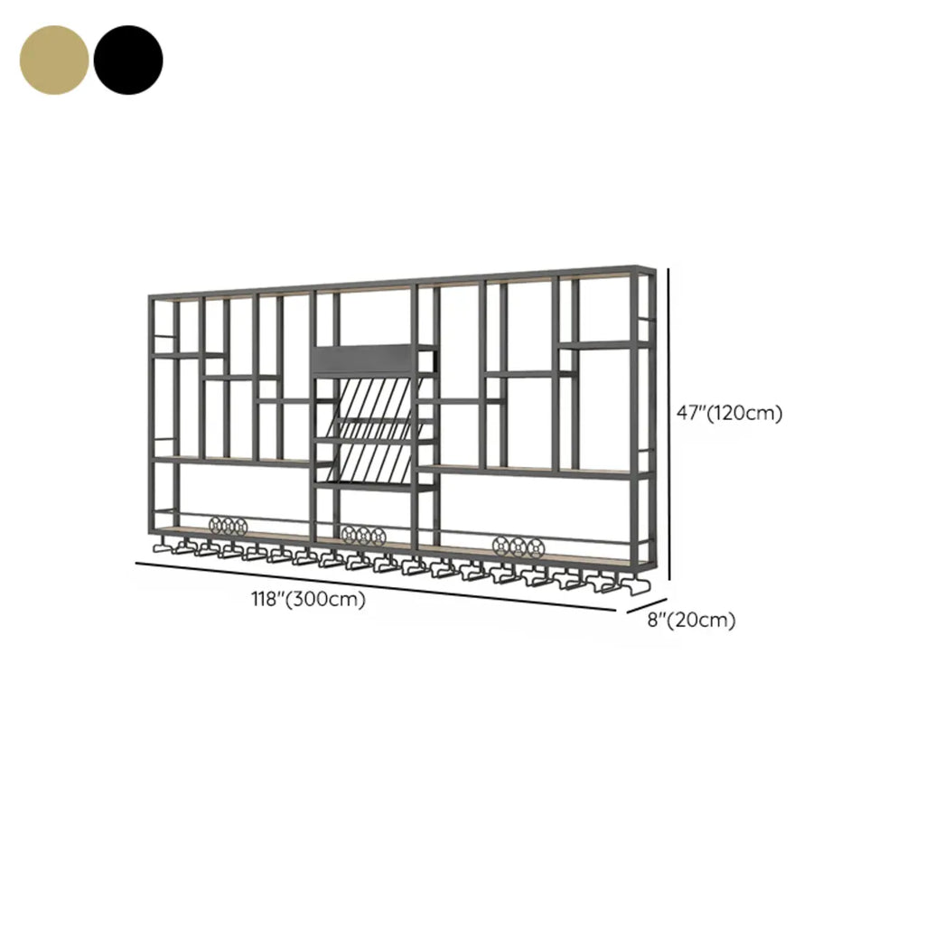 Présentoir à vin mural en métal de style industriel