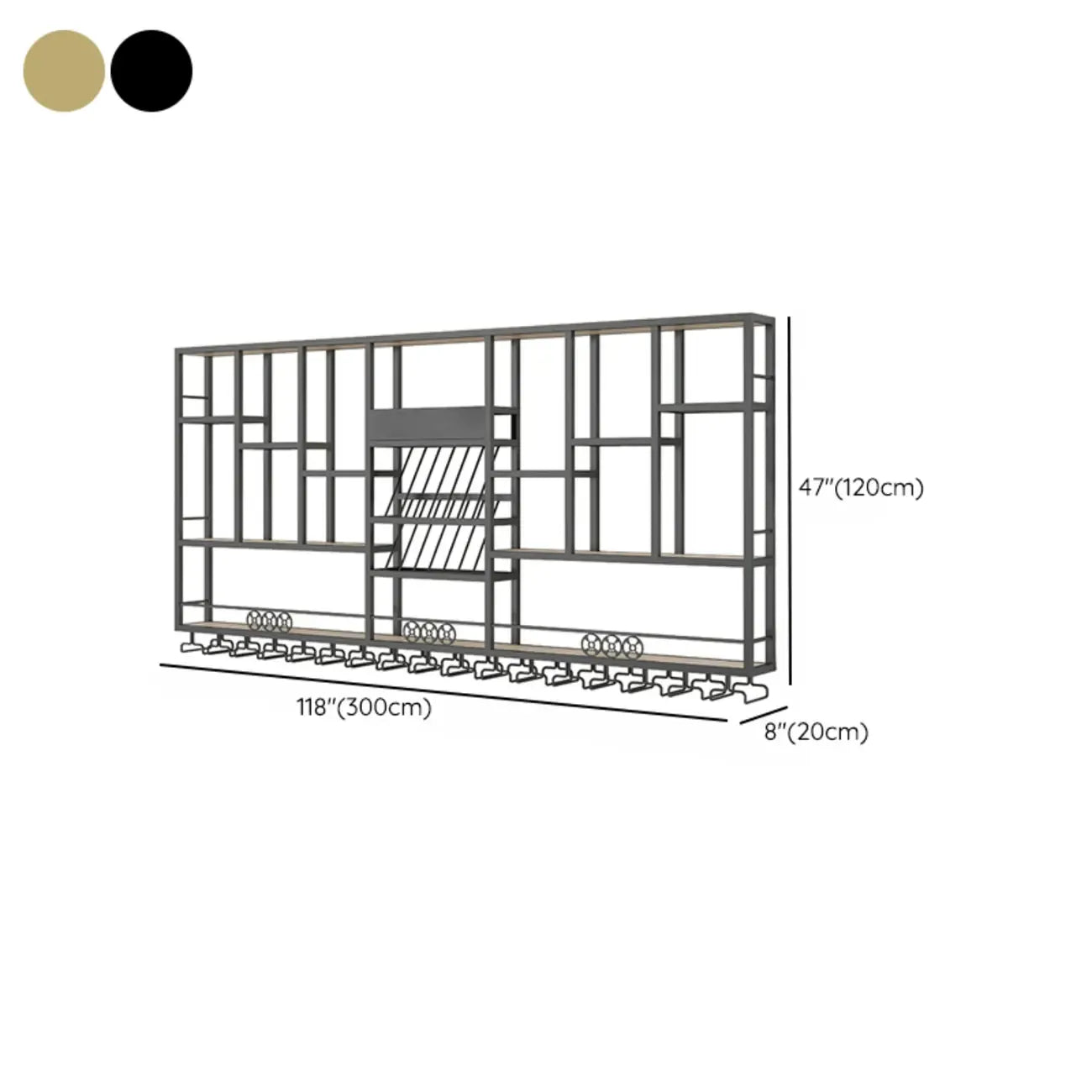 Présentoir à vin mural en métal de style industriel
