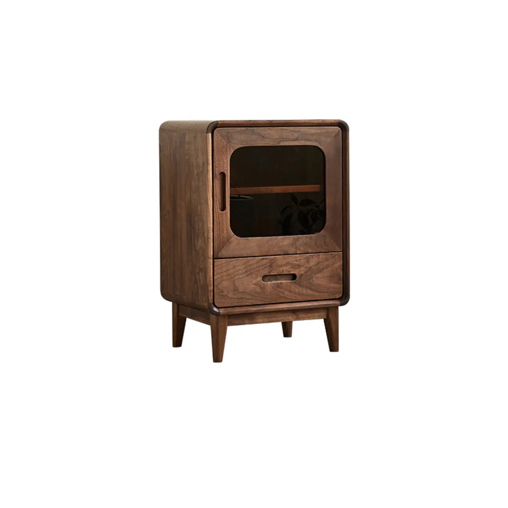 Vitrine scandinave en bois avec rangement