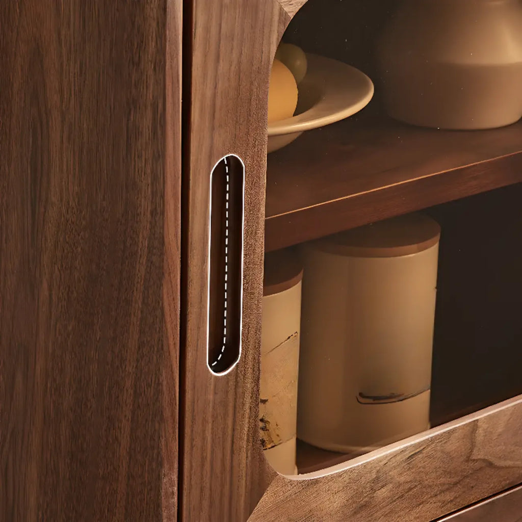 Vitrine scandinave en bois avec rangement