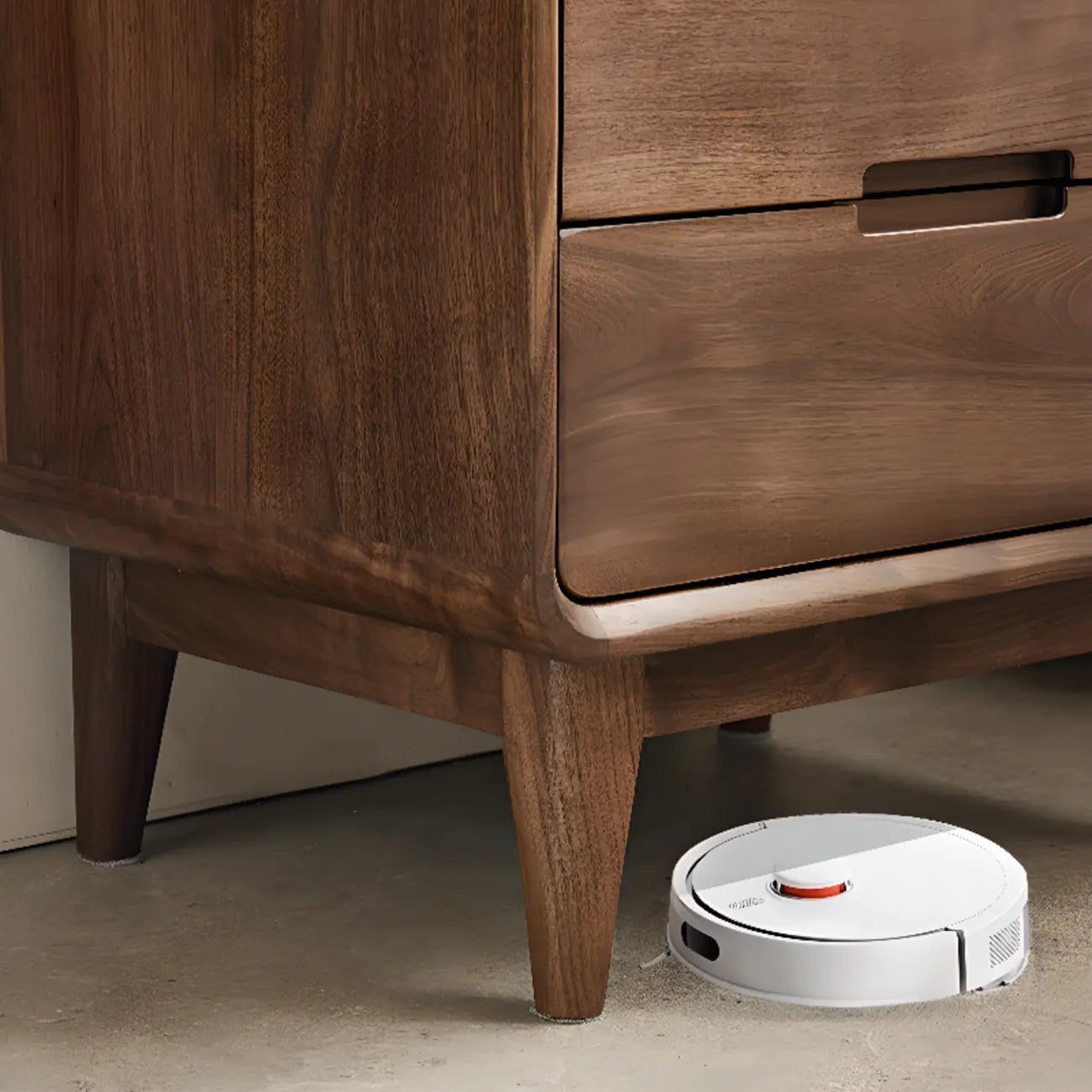 Vitrine scandinave en bois avec rangement