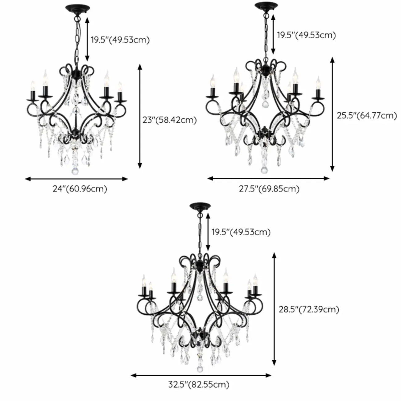 Lustre élégant en cristal doré courbé