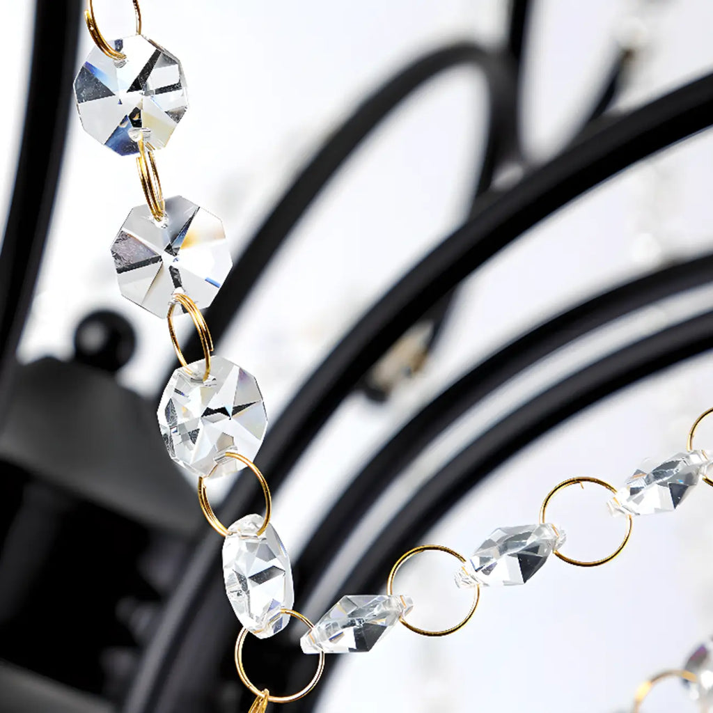 Lustre élégant en cristal doré courbé