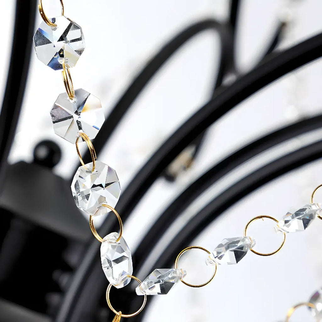 Lustre élégant en cristal doré courbé