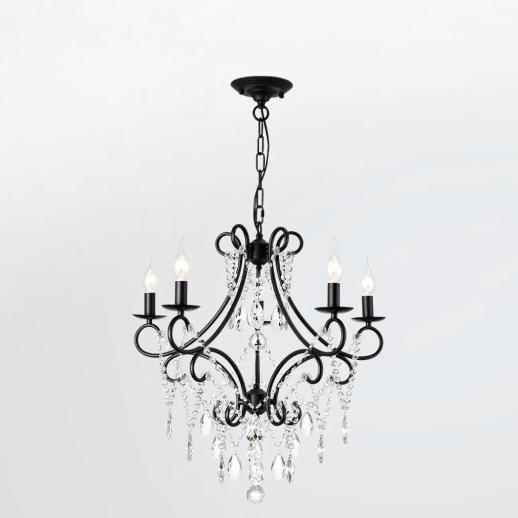 Lustre élégant en cristal doré courbé