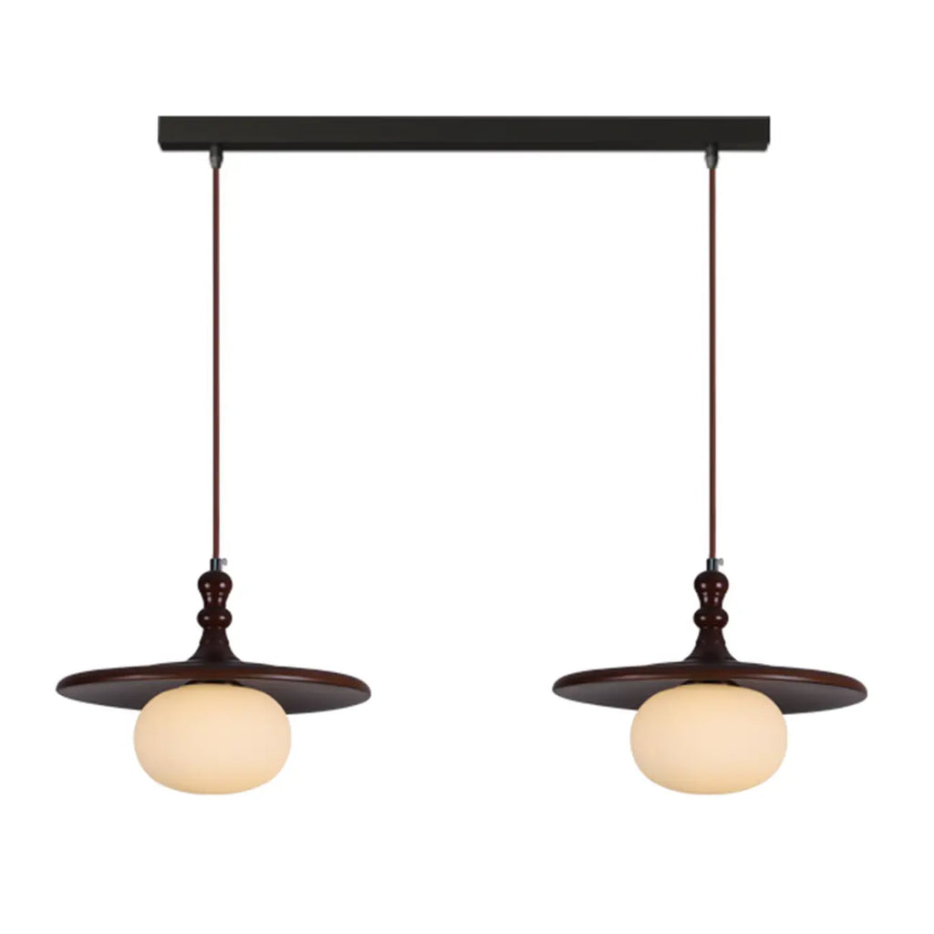 Suspension moderne en forme de disque de bois réglable pour îlot de cuisine