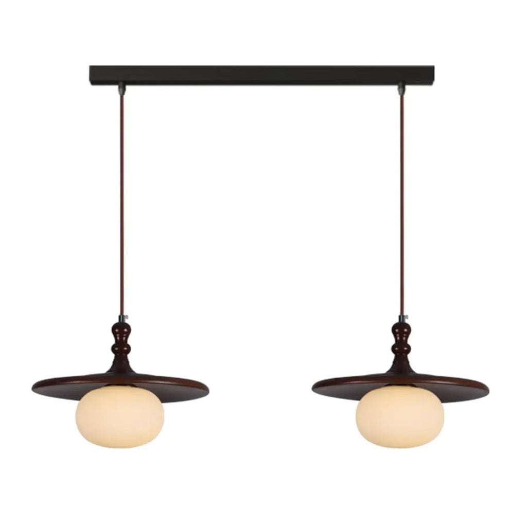 Suspension moderne en forme de disque de bois réglable pour îlot de cuisine