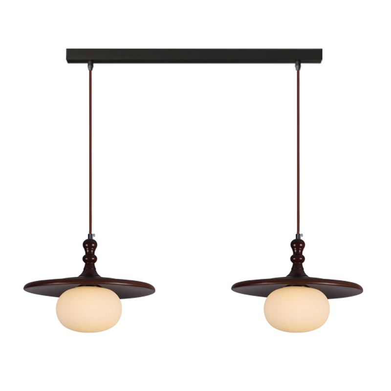 Suspension moderne en forme de disque de bois réglable pour îlot de cuisine