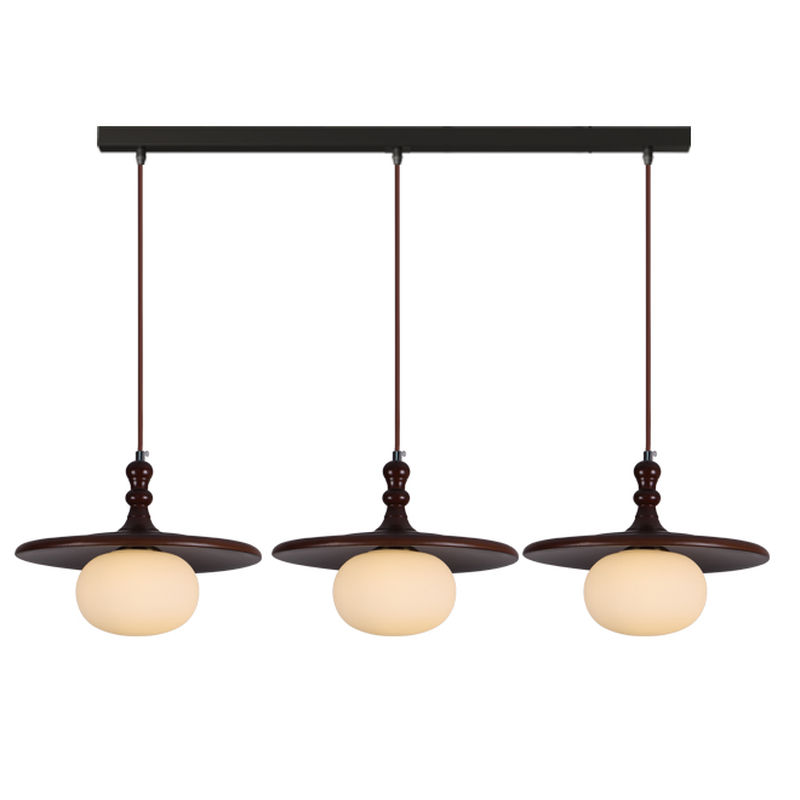 Suspension moderne en forme de disque de bois réglable pour îlot de cuisine