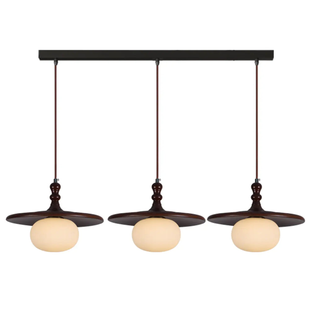 Suspension moderne en forme de disque de bois réglable pour îlot de cuisine