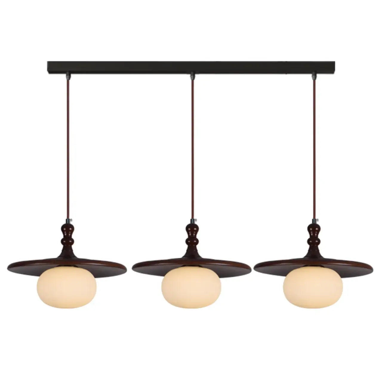 Suspension moderne en forme de disque de bois réglable pour îlot de cuisine