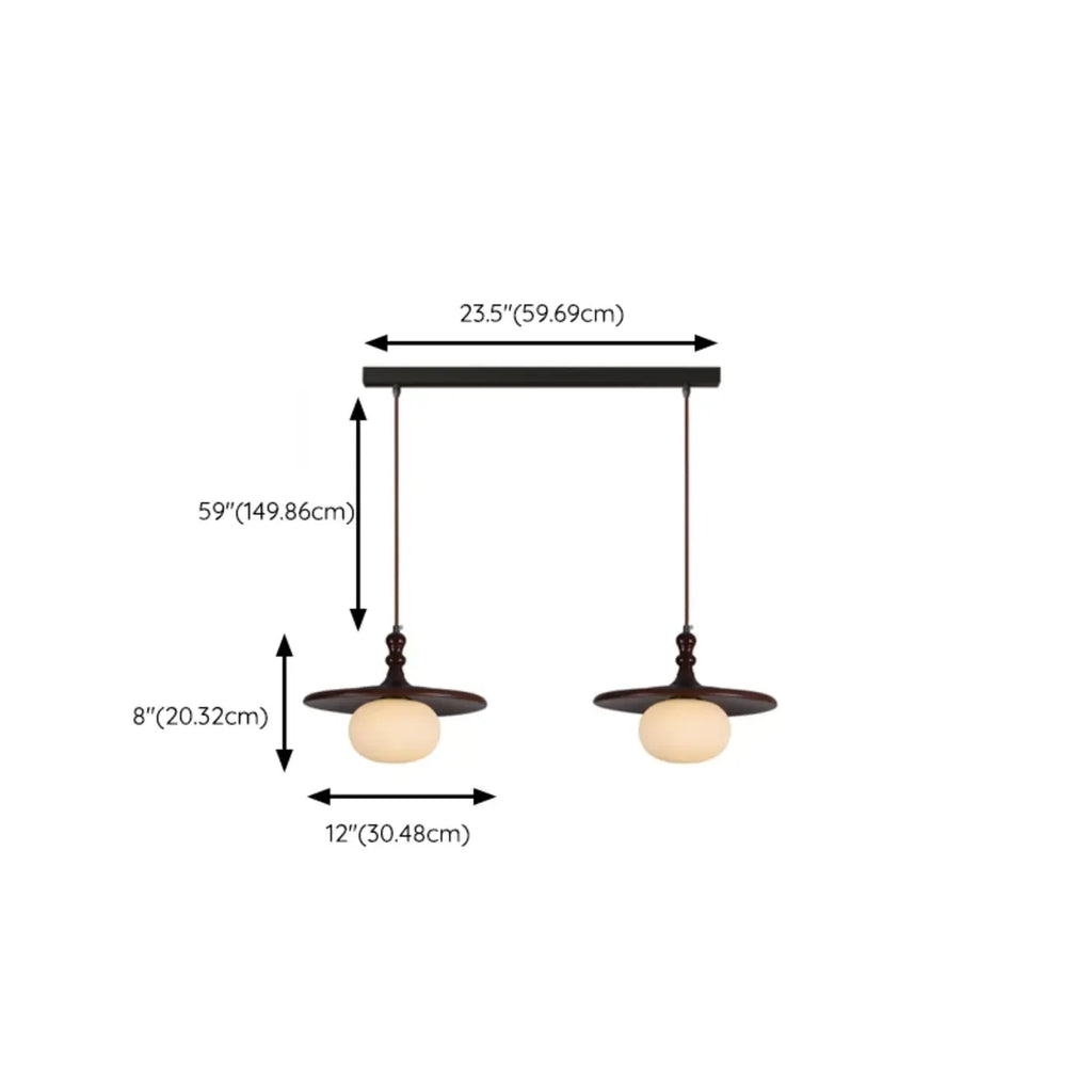 Suspension moderne en forme de disque de bois réglable pour îlot de cuisine