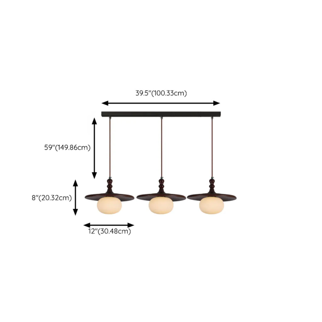 Suspension moderne en forme de disque de bois réglable pour îlot de cuisine