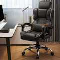 Fauteuil de bureau ergonomique inclinable en cuir marron