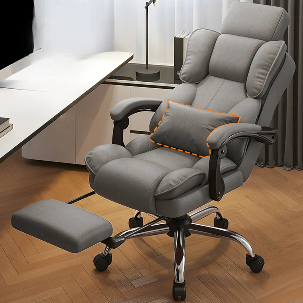 Fauteuil de bureau ergonomique inclinable en cuir marron