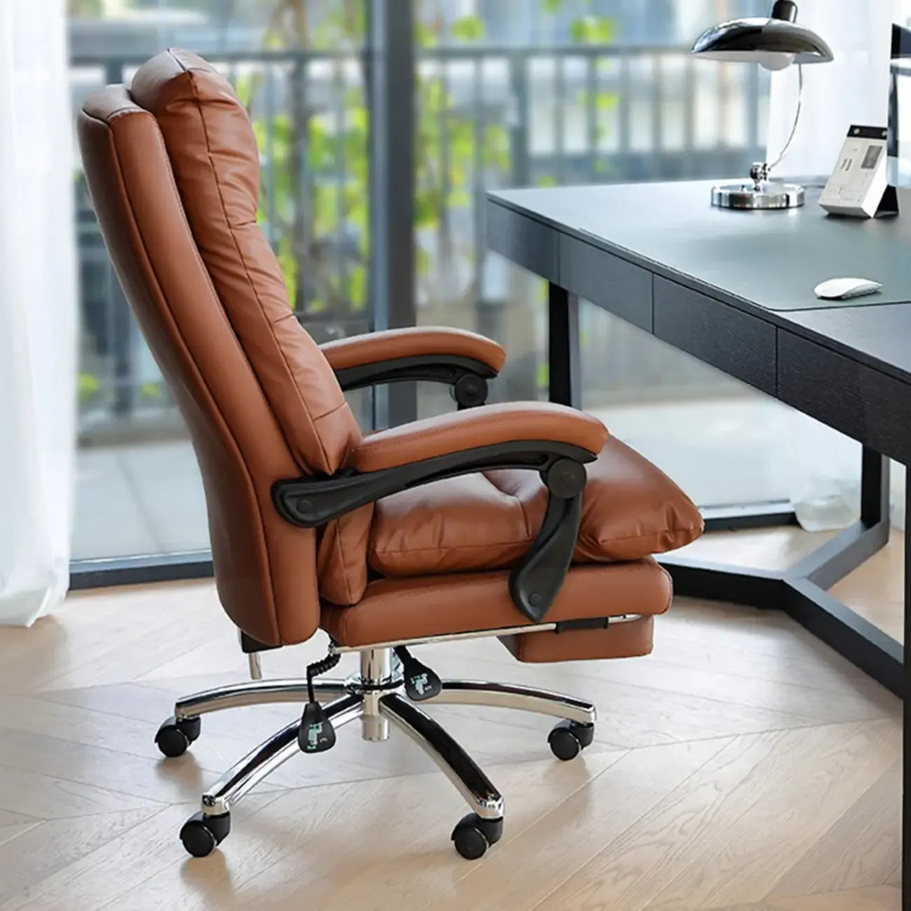Fauteuil de bureau inclinable en cuir rembourré, réglable