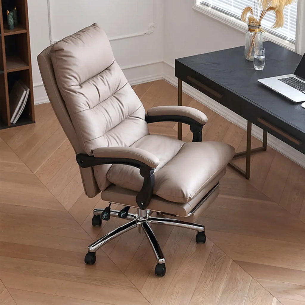 Fauteuil de bureau inclinable en cuir rembourré, réglable
