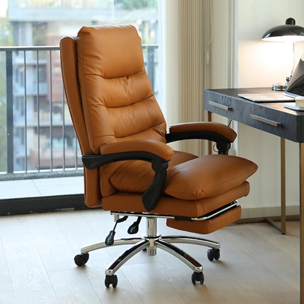 Fauteuil de bureau inclinable en cuir rembourré, réglable