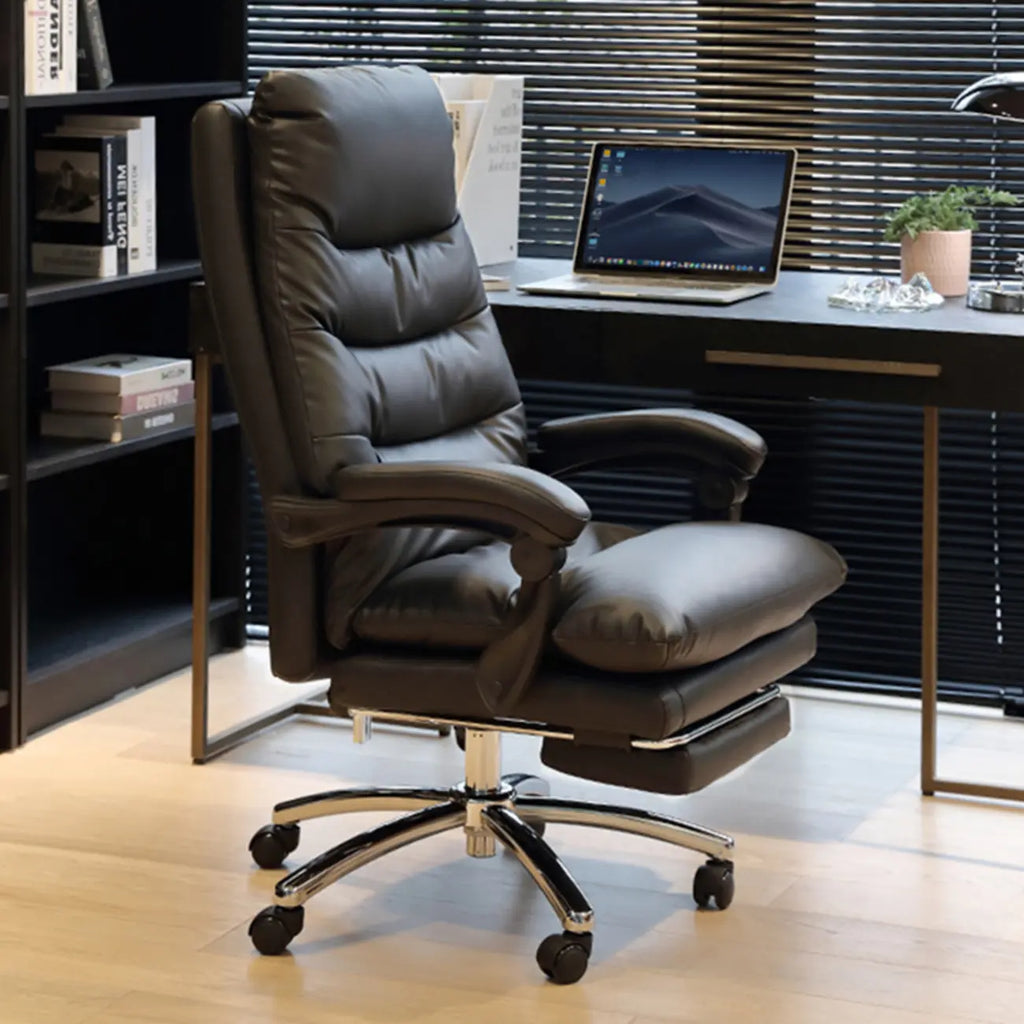 Fauteuil de bureau inclinable en cuir rembourré, réglable