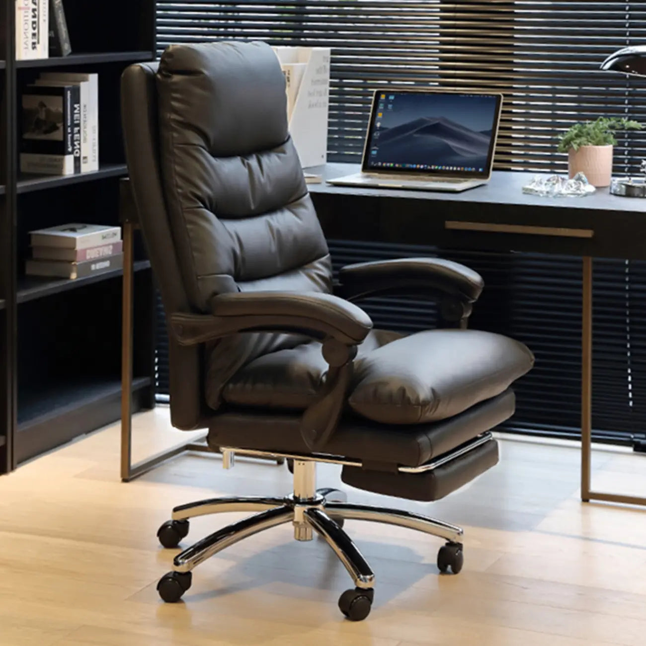 Fauteuil de bureau inclinable en cuir rembourré, réglable