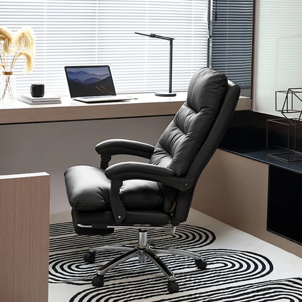 Fauteuil de bureau inclinable en cuir rembourré, réglable