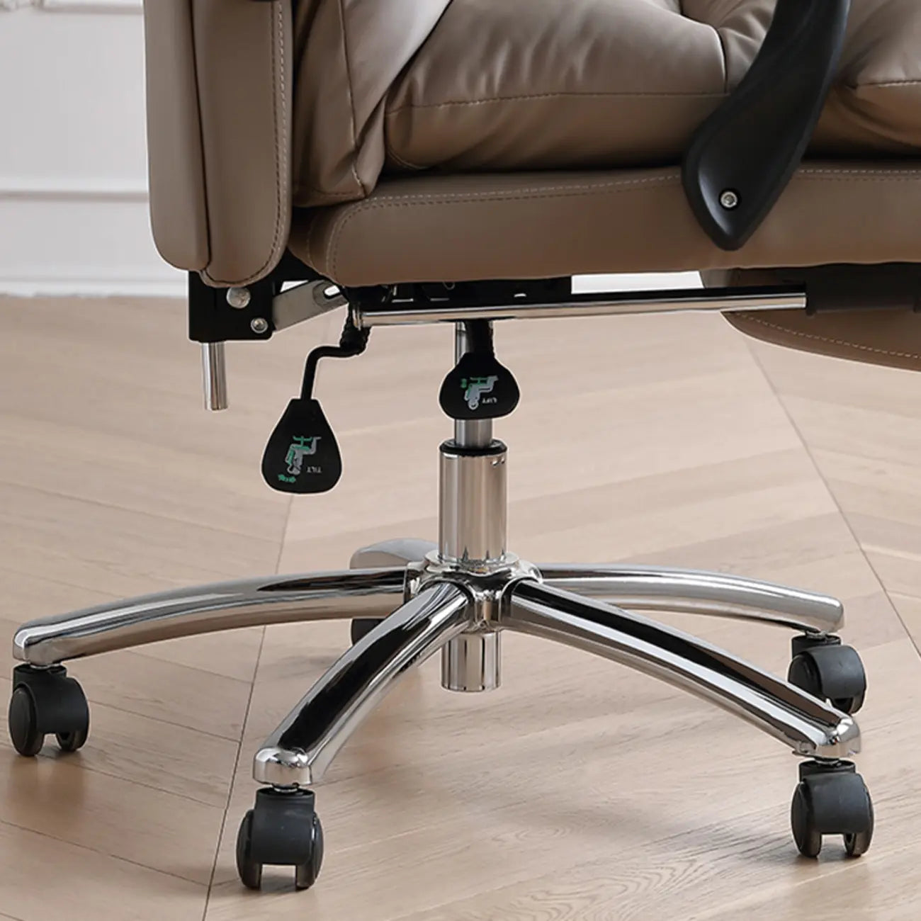 Fauteuil de bureau inclinable en cuir rembourré, réglable