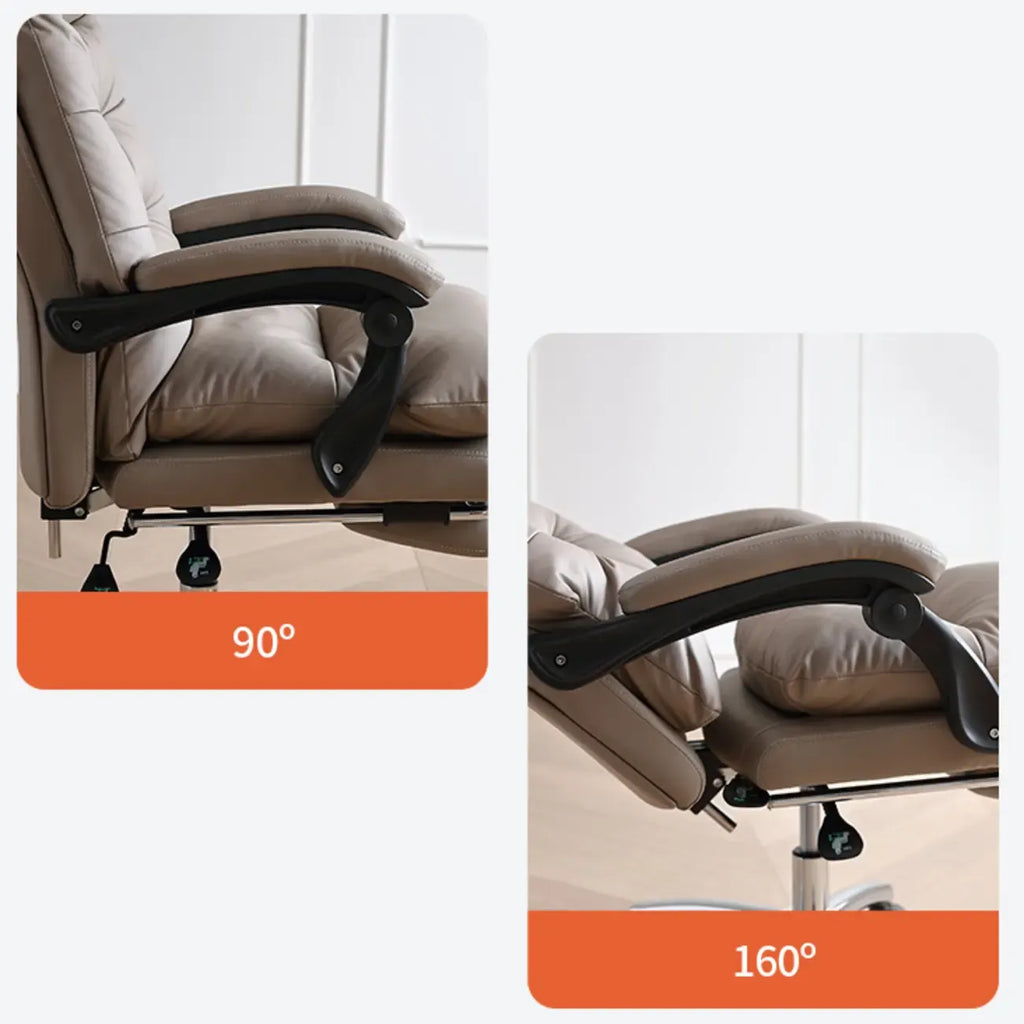 Fauteuil de bureau inclinable en cuir rembourré, réglable