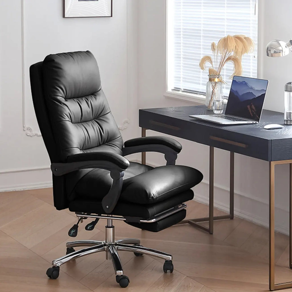 Fauteuil de bureau inclinable en cuir rembourré, réglable