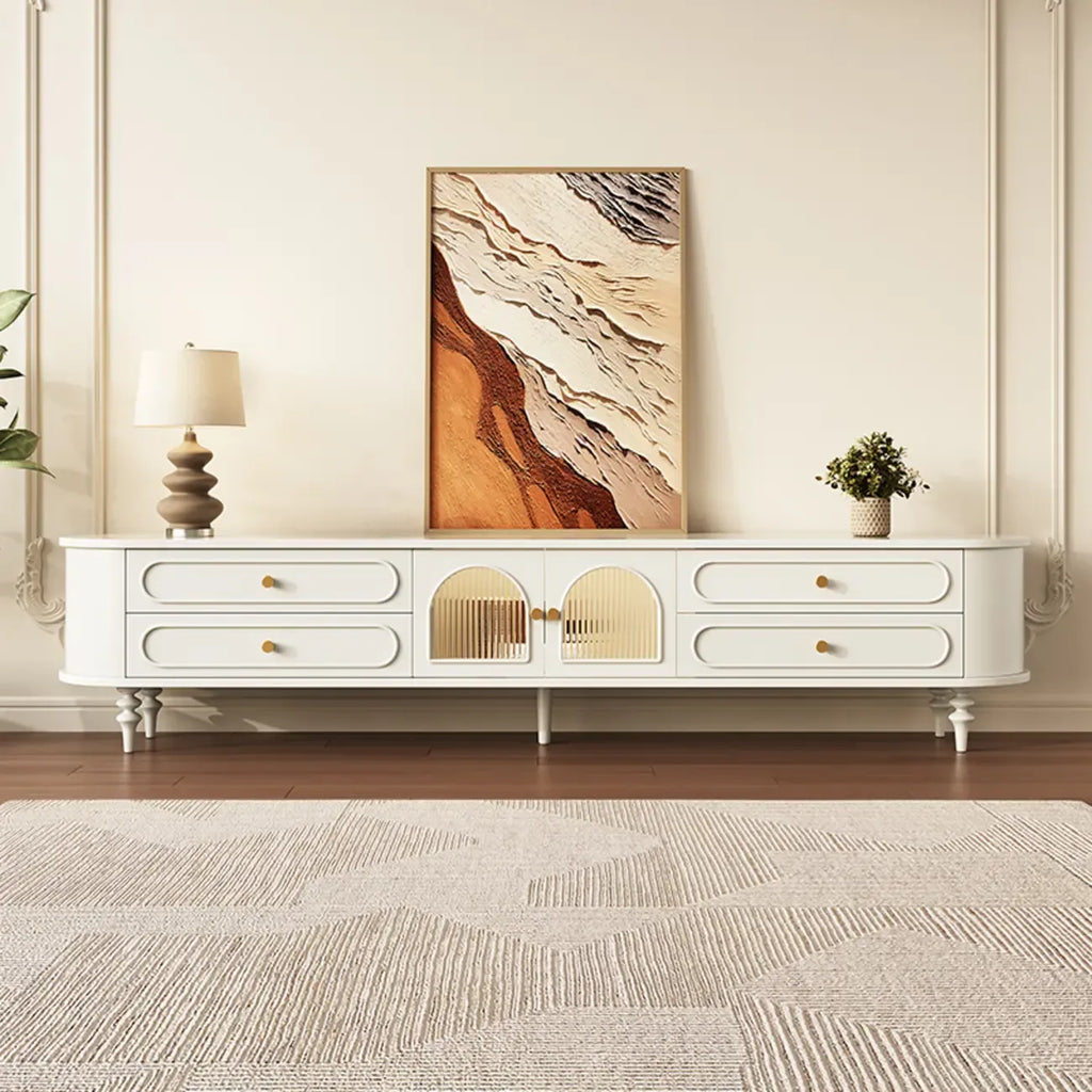 Meuble TV scandinave en bois avec gestion des câbles