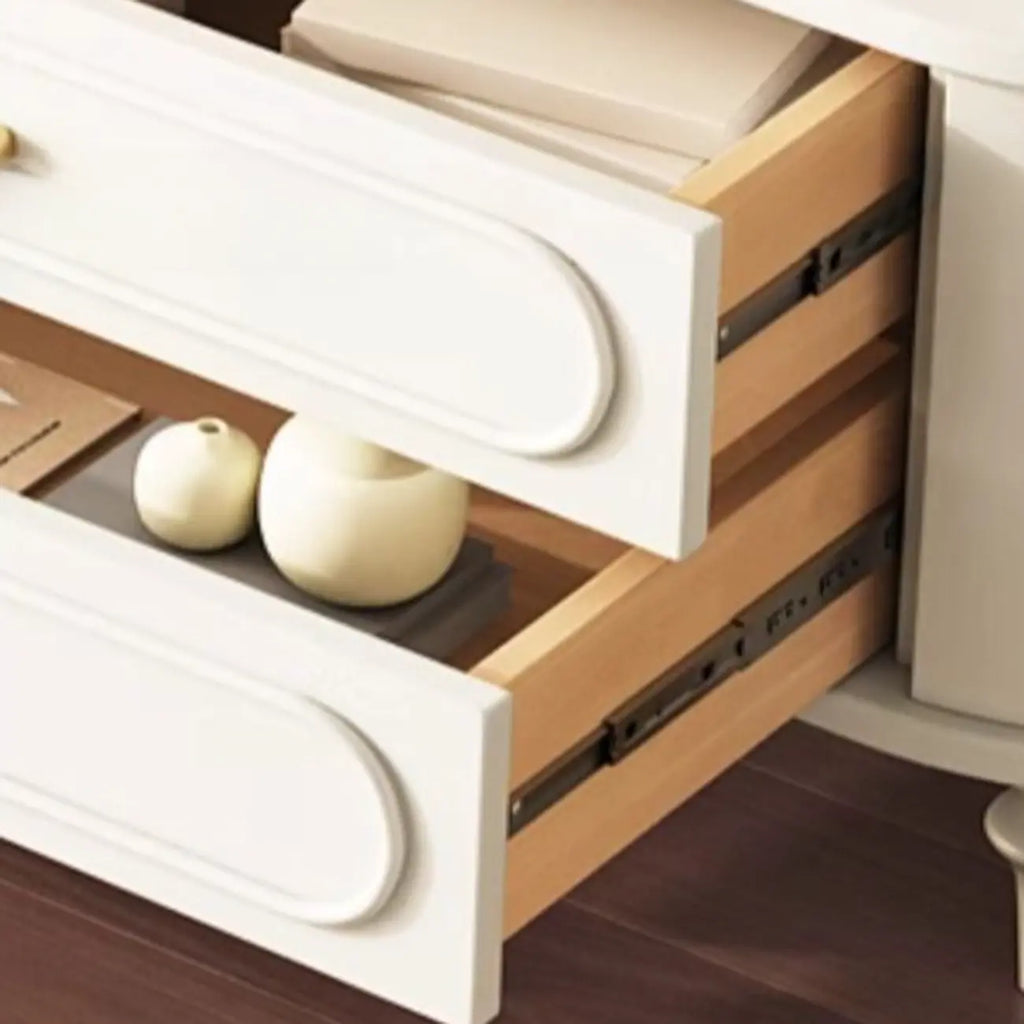 Meuble TV scandinave en bois avec gestion des câbles