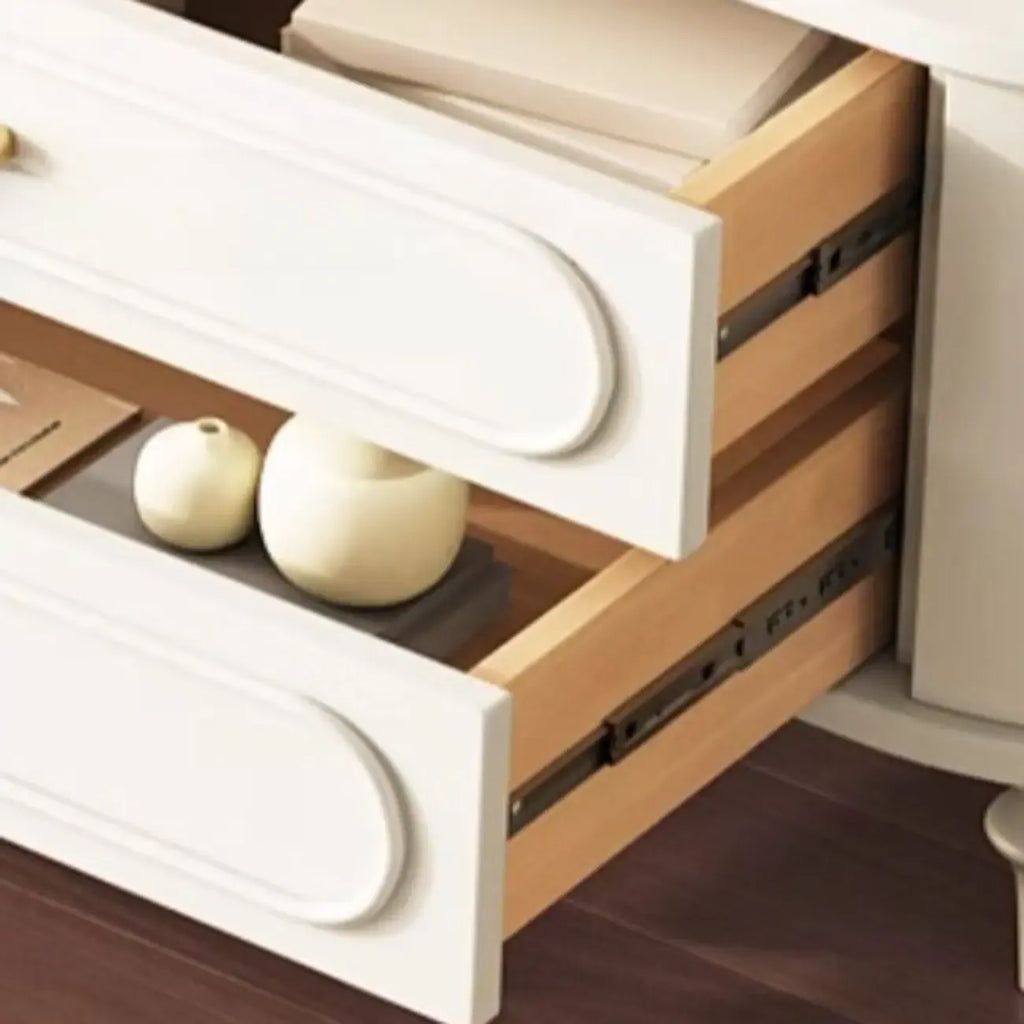 Meuble TV scandinave en bois avec gestion des câbles