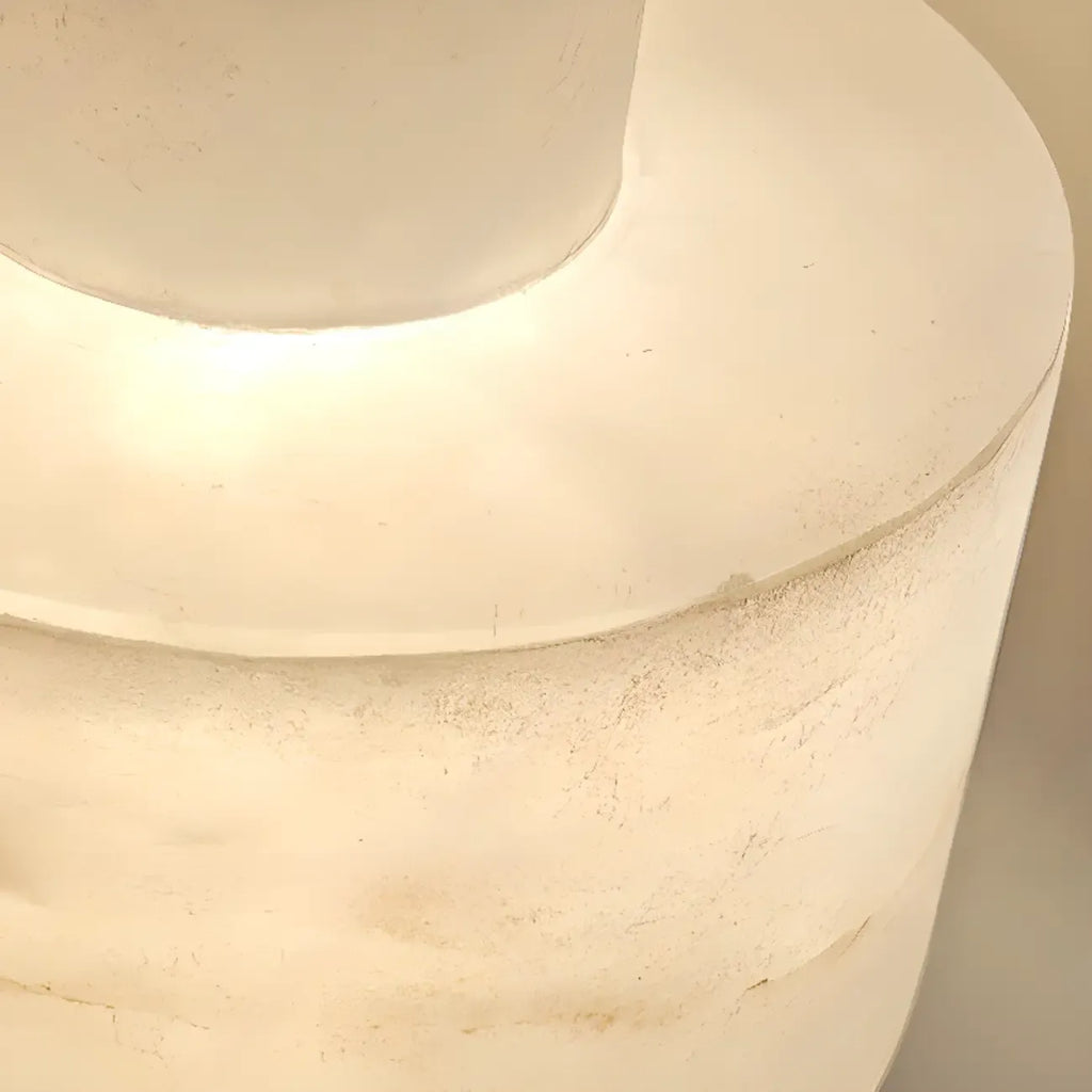 Suspension cylindrique moderne en pierre blanche