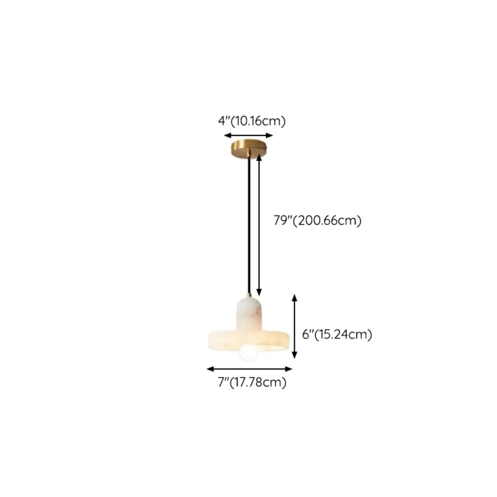 Suspension cylindrique moderne en pierre blanche