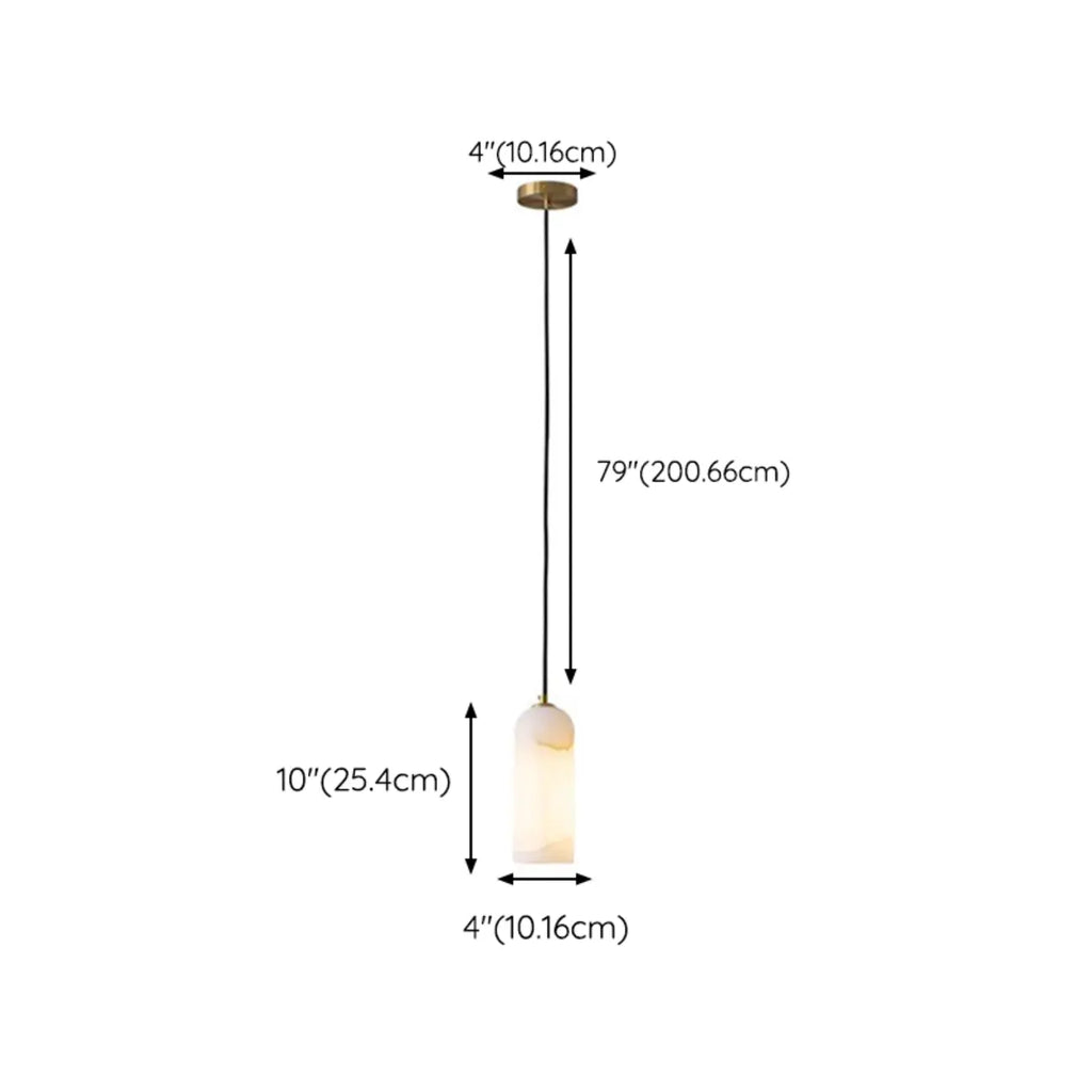 Suspension cylindrique moderne en pierre blanche