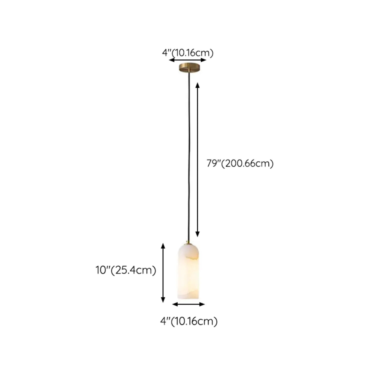 Suspension cylindrique moderne en pierre blanche