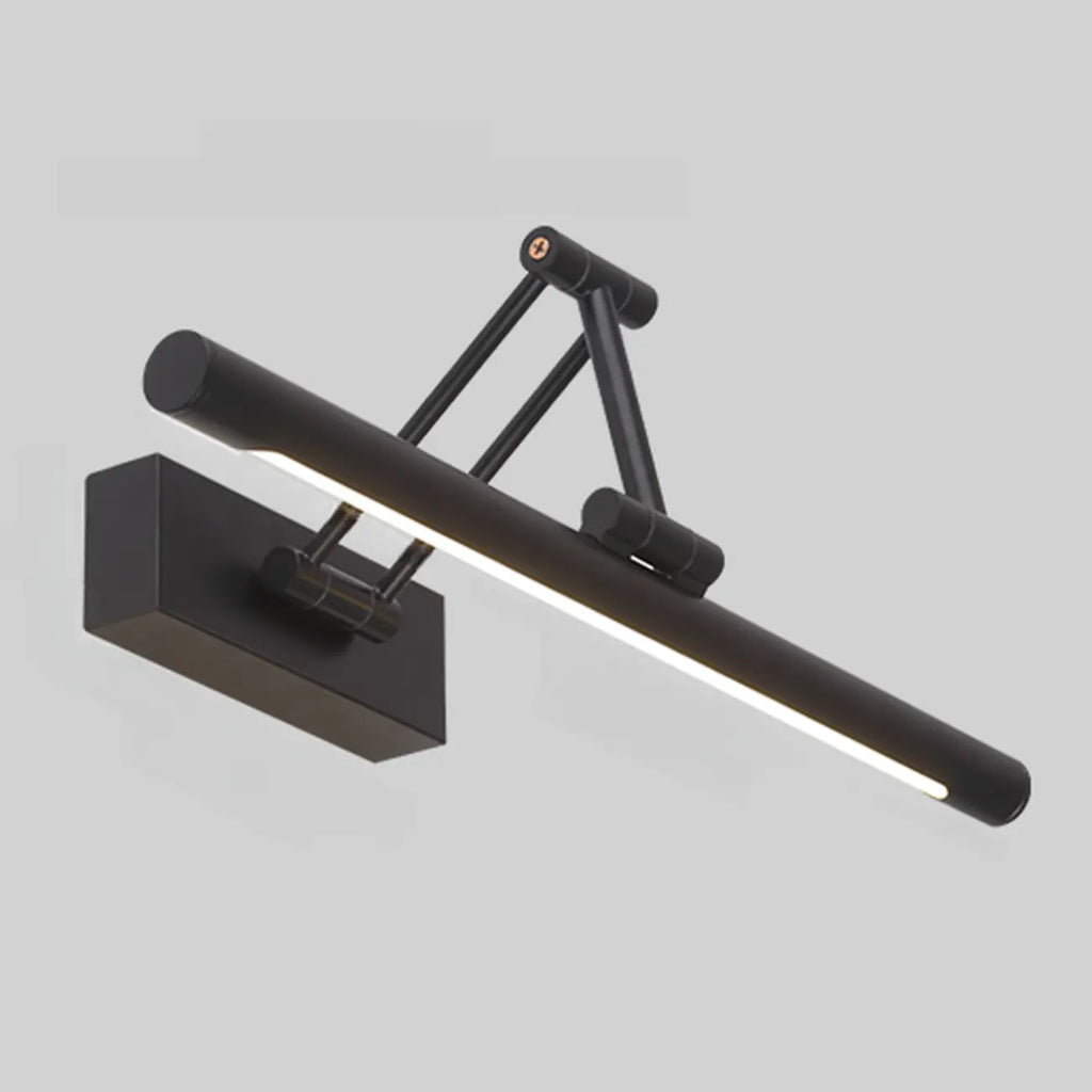 Lampes de salle de bain cylindriques en métal noir réglables à LED