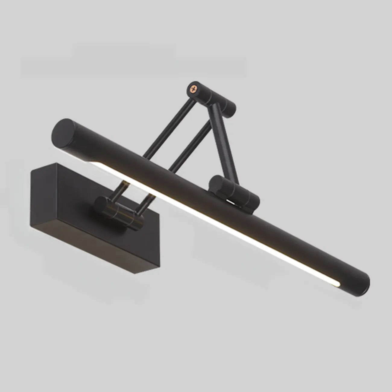 Lampes de salle de bain cylindriques en métal noir réglables à LED