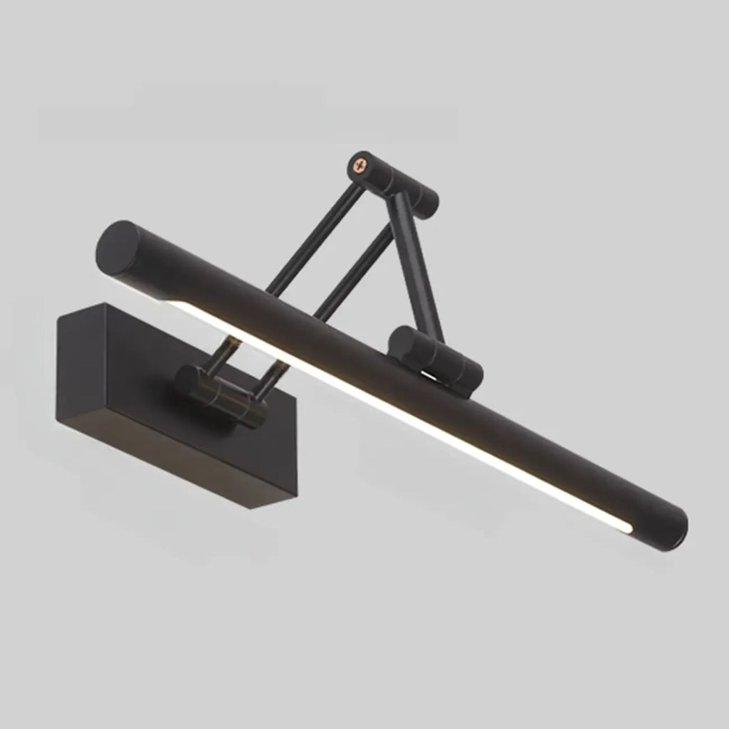 Lampes de salle de bain cylindriques en métal noir réglables à LED