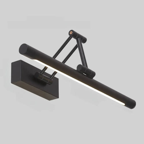 Lampes de salle de bain cylindriques en métal noir réglables à LED