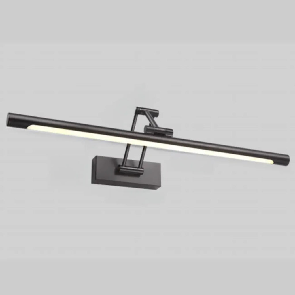 Lampes de salle de bain cylindriques en métal noir réglables à LED