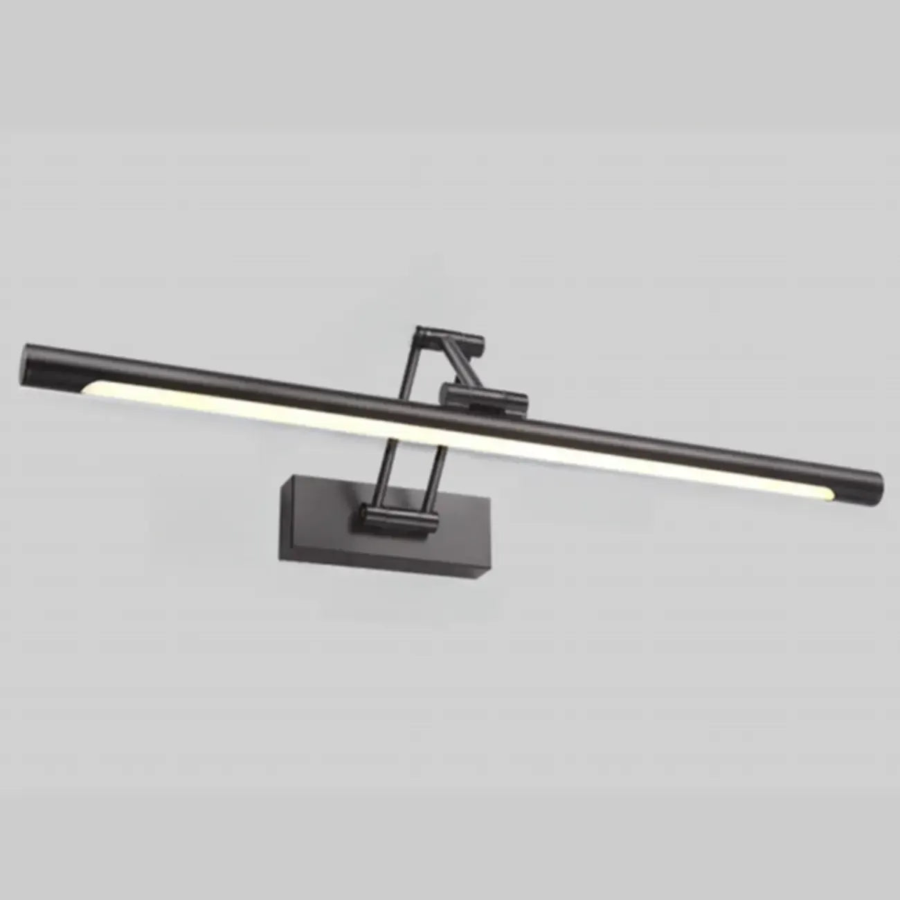 Lampes de salle de bain cylindriques en métal noir réglables à LED