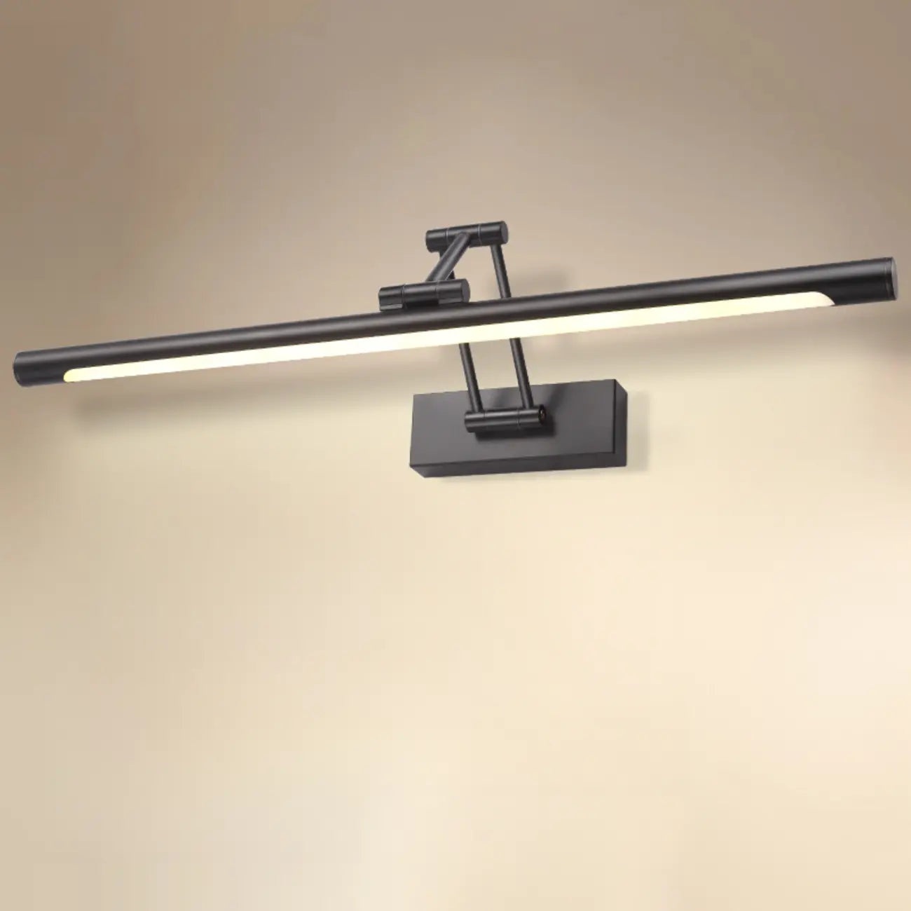 Lampes de salle de bain cylindriques en métal noir réglables à LED