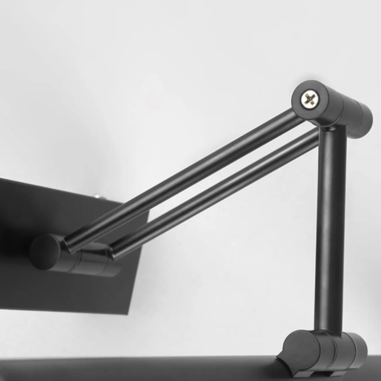 Lampes de salle de bain cylindriques en métal noir réglables à LED