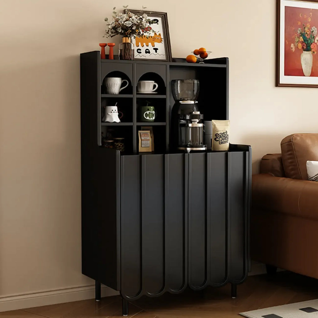 Buffet scandinave en bois à 3 étagères, noir ou blanc