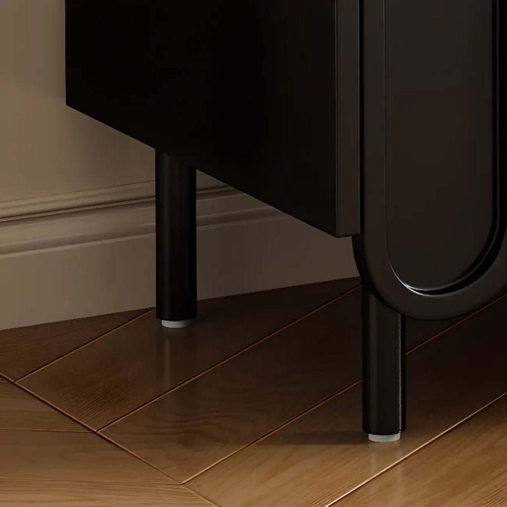 Buffet scandinave en bois à 3 étagères, noir ou blanc